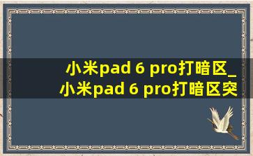 小米pad 6 pro打暗区_小米pad 6 pro打暗区突围